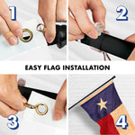 Load image into Gallery viewer, G128 Combo Pack: 6 Ft Tangle Free Aluminum Spinning Flagpole (Black) &amp; Texas TeaStained Flag 3x5 Ft, ToughWeave Pro Series Embroidered 420D Polyester  Pole with Flag Included