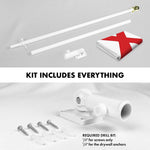 Load image into Gallery viewer, G128 Combo Pack: 6 Ft Tangle Free Aluminum Spinning Flagpole (White) &amp; Alabama AL State Flag 3x5 Ft, ToughWeave Series Embroidered 300D Polyester  Pole with Flag Included