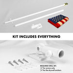 Load image into Gallery viewer, G128 Combo Pack: 5 Ft Tangle Free Aluminum Spinning Flagpole (White) &amp; USA TeaStained Flag 2.5x4 Ft, ToughWeave Pro Series Embroidered 420D Polyester  Pole with Flag Included
