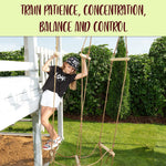 Load image into Gallery viewer, Rickety Bridge Rope Ladder Ninja Slack line Accessories Backyard Obstacle Course Accessories for Ninja Warrior Training Rope Bridge Skip for Kids