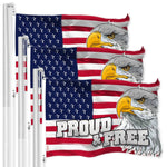 Load image into Gallery viewer, 3 Pack American USA Proud Free Eagle Flag 3x5Ft Printed 300D Polyester
