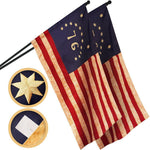Load image into Gallery viewer, 2 Pack Bennington 76 TeaStained Flag 3x5 Ft ToughWeave Pro Series Pole Sleeve