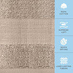 Load image into Gallery viewer, 4 Pack Taupe Resort Collection Soft Bath Towels 28x55 in Plush Absorbent Cotton