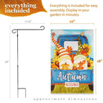 Load image into Gallery viewer, Combo Pack: Garden Flag Stand Black 36 in x 16 in &amp; Garden Flag Fall Decoration Autumn Blessings Gnomes with Pumpkins 12x18 DoubleSided Blockout Fabric