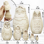 Load image into Gallery viewer, Owl Craft Blank Russian Nesting Dolls Set 7 pcs Unfinished Wood Crafts Paint
