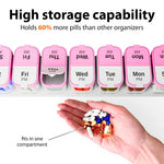 Load image into Gallery viewer, Extra Large Pill Organizer Pink White 2 Times A Day Big Pill Box 7 Day Am Pm XL