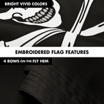 Load image into Gallery viewer, G128 Combo Pack: 5 Ft Tangle Free Aluminum Spinning Flagpole (White) &amp; Pirate Jolly Roger Bones Flag 2x3 Ft, ToughWeave Series Embroidered 300D Polyester  Pole with Flag Included