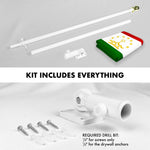 Load image into Gallery viewer, G128 Combo Pack: 6 Ft Tangle Free Spinning Flagpole (White) &amp; Tajikistan Flag 3x5 Ft Printed 150D Polyester, Brass Grommets (Flag Included) Aluminum Flag Pole
