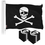 Load image into Gallery viewer, Jolly Roger Pirate Bones Flag 3x5 Ft 10Pack Printed 150D Polyester By G128