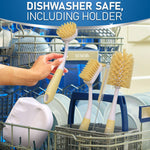 Load image into Gallery viewer, Dish Brush Set of 5 with Convenient Holder Bottle Water Brush Dish Scrub Brush Scrubber Brush and Straw Brush Kitchen Scrub Brushes Non Slip Long Handle for Sink Dishes Cup Pot