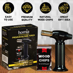 Load image into Gallery viewer, Butane Torch Adjustable Flame for Smoking Guns and Smokers with Wood Chips Bag