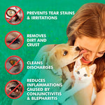 Load image into Gallery viewer, Pet Eye Wipes for Dogs Cats Puppies Kittens 100 Count Natural Medicated Remove
