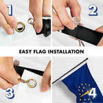 Load image into Gallery viewer, G128 Combo Pack: 5 Ft Tangle Free Spinning Flagpole (Black) &amp; Indiana Flag 2.5x4 Ft Embroidered 220GSM Spun Polyester, Brass Grommets (Flag Included) Aluminum Flag Pole