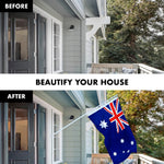 Load image into Gallery viewer, G128 Combo Pack: 6 Feet Tangle Free Spinning Flagpole (White) Australia Australian Flag 3x5 ft Printed 150D Brass Grommets (Flag Included) Aluminum Flag Pole