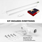 Load image into Gallery viewer, G128 Combo Pack: 6 Ft Tangle Free Aluminum Spinning Flagpole (Silver) &amp; Texas TeaStained Flag 3x5 Ft, ToughWeave Pro Series Embroidered 420D Polyester  Pole with Flag Included