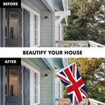 Load image into Gallery viewer, G128 Combo Pack: 6 Feet Tangle Free Spinning Flagpole (Silver) UK United Kingdom Flag 3x5 ft Printed 150D Brass Grommets (Flag Included) Aluminum Flag Pole