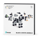 Load image into Gallery viewer, PIXIO Black &amp; White Animals  195 Magnetic Blocks in 4 Colors  Free App