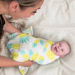 Load image into Gallery viewer, Muslin Swaddle Blanket Large 47 x47 Pineapple Print  Super Soft Breathable Bamboo Cotton for Newborn Infant Baby Receiving Swaddling Blanket Wrap Boys Girls