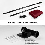 Load image into Gallery viewer, G128 Combo Pack: 5 Ft Tangle Free Aluminum Spinning Flagpole (Black) &amp; Solid Burgundy Color Flag 2x3 Ft, LiteWeave Pro Series Printed 150D Polyester  Pole with Flag Included