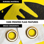 Load image into Gallery viewer, G128 Combo Pack: 6 Ft Tangle Free Spinning Flagpole (Silver) &amp; No Step on Snek Cute Cartoon Flag 3x5 Ft Printed 150D Polyester, Brass Grommets (Flag Included) Aluminum Flag Pole