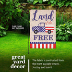 Load image into Gallery viewer, G128 Garden Flag Land of the Free American Truck  12x18 Inch  Printed Burlap Polyester  Patriotic Decoration