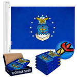 Load image into Gallery viewer, US Air Force Flag 3x5 Ft 5Pack Doublesided Embroidered Polyester By G128