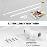 Load image into Gallery viewer, G128 Combo Pack: 6 Feet Tangle Free Spinning Flagpole (White) US Virgin Islands Virgin Islands Flag 3x5 ft Printed 150D Brass Grommets (Flag Included) Aluminum Flag Pole