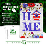 Load image into Gallery viewer, G128 Combo Pack: Garden Flag Stand Black 36 in x 16 in &amp; Garden Flag Patriotic Decoration Home Birdhouse 12x18 DoubleSided Blockout Fabric