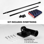 Load image into Gallery viewer, G128 Combo Pack: 5 Ft Tangle Free Aluminum Spinning Flagpole (Black) &amp; American USA Flag 2x3 Ft, LiteWeave Pro Series Printed 150D Polyester  Pole with Flag Included