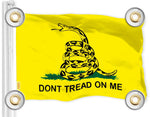 Load image into Gallery viewer, G128 Combo Pack: American USA Flag 3x5 Ft &amp; Gadsden Don't Tread On Me Flag 3x5 Ft  Both LiteWeave Pro Series Printed 150D Polyester, 4 Corner Brass Grommets, Perfect For Balcony