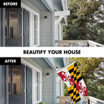 Load image into Gallery viewer, G128 Combo Pack: 6 Ft Tangle Free Spinning Flagpole (Silver) &amp; Maryland Flag 3x5 Ft Printed 150D Polyester, Brass Grommets (Flag Included) Aluminum Flag Pole