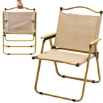Load image into Gallery viewer, Beige Portable Folding Camping Chair 31x21x20 Inch Lightweight Beach Chairs for Adults up to 265 Lbs Breathable Ripstop Fabric Outdoor Seating with Ergonomic Beech Wood Armrests