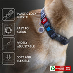 Load image into Gallery viewer, Reflective Cotton Dog Collar 10-16 inch Neck x 4/5 inch Wide Eco Friendly Alt to Nylon Collar for Small Medium and Large Dogs Pet Collar with QR ID Tag Puppy Collar for Large Breed Dogs Adjustable Male Female Dog Collar