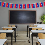 Load image into Gallery viewer, G128 Haiti Haitian Bunting Banner  Flag 8.2 x 5.5 Inch, Full String 33 Feet  Printed 150D Polyester, Decorations For Bar, School, Festival Events Celebration