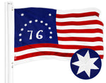 Load image into Gallery viewer, G128 Bennington 76 Flag  1x1.5 Ft  ToughWeave Series Embroidered 300D Polyester  Historical Flag, Embroidered Design, Indoor/Outdoor, Brass Grommets