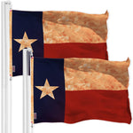 Load image into Gallery viewer, G128 2 Pack: Texas TeaStained Flag  3x5 Ft  LiteWeave Pro Series Printed 300D Polyester  Indoor/Outdoor, Vibrant Colors, Brass Grommets, Thicker and More Durable Than 100D 75D Polyester