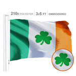 Load image into Gallery viewer, Irish Shamrock Flag 300D Embroidered Polyester 3x5 Ft