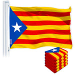 Load image into Gallery viewer, G128 5 Pack: Blue Estelada (Catalan) Flag  3x5 feet  Printed 150D Indoor/Outdoor, Vibrant Colors, Brass Grommets, Quality Polyester, Much Thicker More Durable Than 100D 75D Polyester