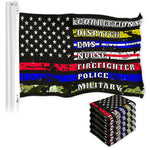 Load image into Gallery viewer, G128 5 Pack: Thin Line First Responders American Flag  3x5 Ft  LiteWeave Series Printed 150D Poly  Duty and Honor Flag, Indoor/Outdoor, Vibrant Colors, Brass Grommet, Thicker and Durable Than 100D
