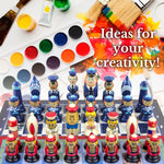 Load image into Gallery viewer, Unpainted Wood Chess Pieces Set of 32 pcs Chess Sets for DIY Craft Unfinished