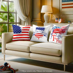 Load image into Gallery viewer, Patriotic Decoration Land of Free Waterproof Throw Pillow Covers 18x18 In Set