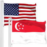 Load image into Gallery viewer, G128 Combo Pack: American USA Flag 3x5 Ft &amp; Singapore Singaporean Flag 3x5 Ft  Both LiteWeave Pro Series Printed 150D Polyester, Brass Grommets