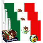 Load image into Gallery viewer, Mexico Mexican Flag 4x6FT 3Pack Doublesided Embroidered Polyester By G128