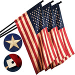Load image into Gallery viewer, 3 Pack: American USA TeaStained Flag 1x1.5 Ft ToughWeave Pro Series Pole Sleeve Embroidered 420D Polyester  Embroidered Stars