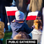 Load image into Gallery viewer, G128 50 Pack Handheld Poland Polish Stick Flags  12x18 In  Printed 150D Polyester, Country Flag, Solid Wooden Stick, Spear Gold Tip