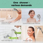 Load image into Gallery viewer, High Pressure 6 Settings Shower Head with Handheld Detachable Set Nickel Finish