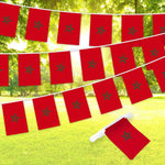 Load image into Gallery viewer, G128 Morocco Moroccan Bunting Banner  Flag 8.2 x 5.5 Inch, Full String 33 Feet  Printed 150D Polyester, Decorations For Bar, School, Festival Events Celebration