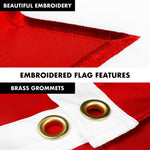 Load image into Gallery viewer, G128 Combo Pack: 5 Ft Tangle Free Aluminum Spinning Flagpole (White) &amp; Canada Canadian Flag 2.5x4 Ft, Double ToughWeave Series Double Sided Embroidered 210D Polyester  Pole with Flag Included