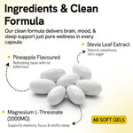 Load image into Gallery viewer, Magnesium L Threonate Magnesium Supplement 400mg Softgels   High Absorption for Better Sleep Muscle and Brain Support   Stress Relief   for Memory and Focus   Health Supplement   Pineapple 60 Count