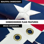 Load image into Gallery viewer, G128  5 Feet Tangle Free Spinning Flagpole (Silver) American Flag Brass Grommets Embroidered 2x3 ft American Flag Brass Grommets (Flag Included) Aluminum Flag Pole